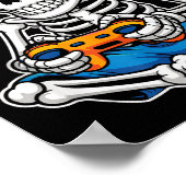 Halloween Skeleton Video Gamer Funny Gaming Boys M Poster (Ecke)