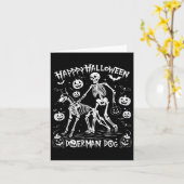 Halloween Skeleton Walking Doberman Dog Karte (Gelbe Blume)