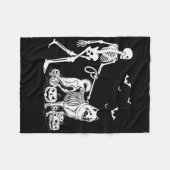 Halloween Skeleton Walking Samoyed Dog Fleecedecke (Vorderseite (Horizontal))