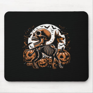 Halloween Skeleton Walking Skeletal Doberman Dog Mousepad