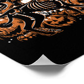 Halloween Skeleton Walking Skeletal Doberman Dog Poster (Ecke)