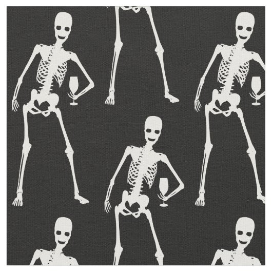 halloween skeleton weinglas gruselig lustig stoff (Nahaufnahme)