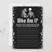Halloween Skeleton Wer bin ich Brautparty Game Einladung (Vorderseite)