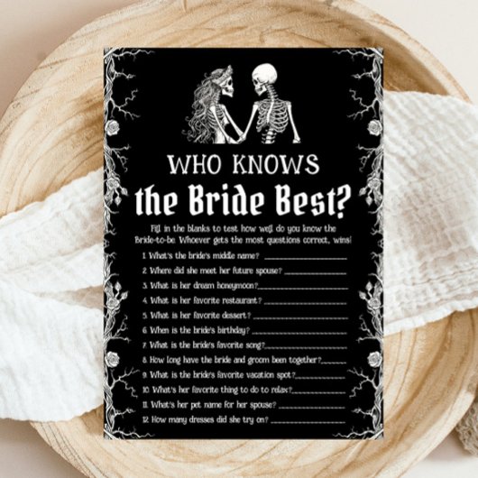 Halloween Skeleton Wer das beste Spiel der Braut k Einladung