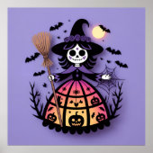 Halloween Skeleton Witch Poster (Vorne)