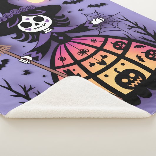 Halloween Skeleton Witch Sherpadecke (3/4)