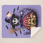 Halloween Skeleton Witch Sherpadecke (Vorderseite (Horizontal))