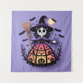 Halloween Skeleton Witch Wandteppich (Vorderseite)