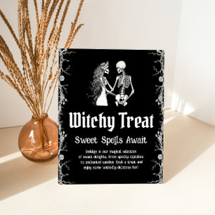 Halloween Skeleton Witchy Leckerei Süßigkeiten sig Sockelschild