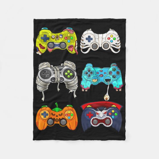 Halloween Skeleton Zombie Gaming Controller Mummy Fleecedecke (Vorderseite)
