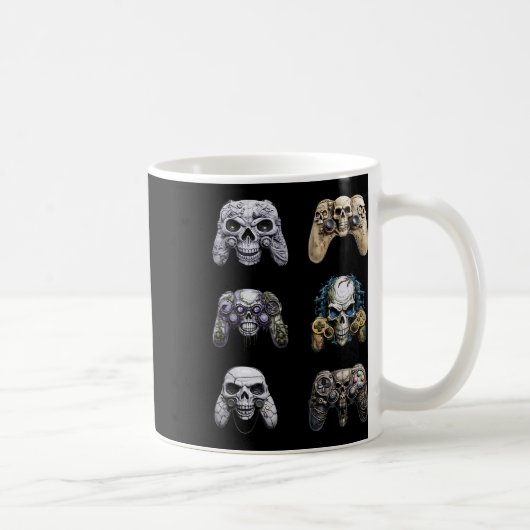 Halloween Skeleton Zombie Gaming Controller Mummy Kaffeetasse (Rechts)
