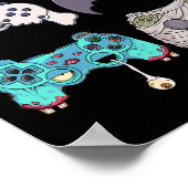 Halloween Skeleton Zombie Gaming Controller Mummy Poster (Ecke)