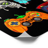 Halloween Skeleton Zombie Gaming Controller Mummy Poster (Ecke)