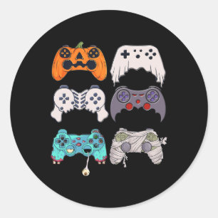 Halloween Skeleton Zombie Gaming Controller Mummy Runder Aufkleber