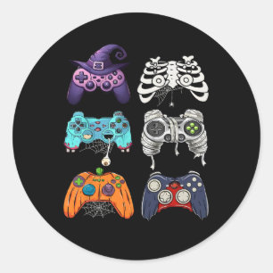 Halloween Skeleton Zombie Gaming Controller Mummy Runder Aufkleber