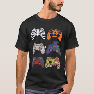 Halloween Skeleton Zombie Gaming Controller Mummy T-Shirt