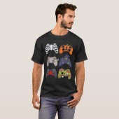 Halloween Skeleton Zombie Gaming Controller Mummy T-Shirt (Vorne ganz)