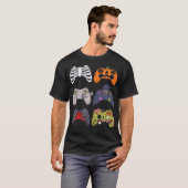 Halloween Skeleton Zombie Gaming Controller Mummy T-Shirt (Vorne ganz)