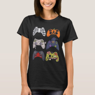 Halloween Skeleton Zombie Gaming Controller Mummy T-Shirt