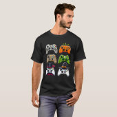 Halloween Skeleton Zombie Gaming Controller Mummy T-Shirt (Vorne ganz)