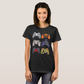 Halloween Skeleton Zombie Gaming Controller Mummy T-Shirt (Vorne ganz)