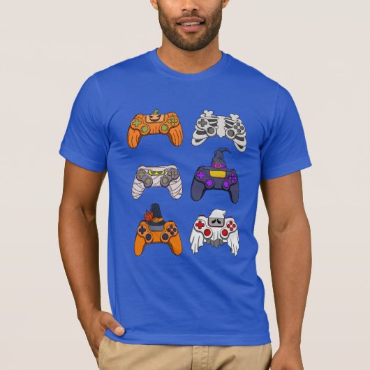 Halloween Skeleton Zombie Gaming Controller T-Shirt (Vorderseite)