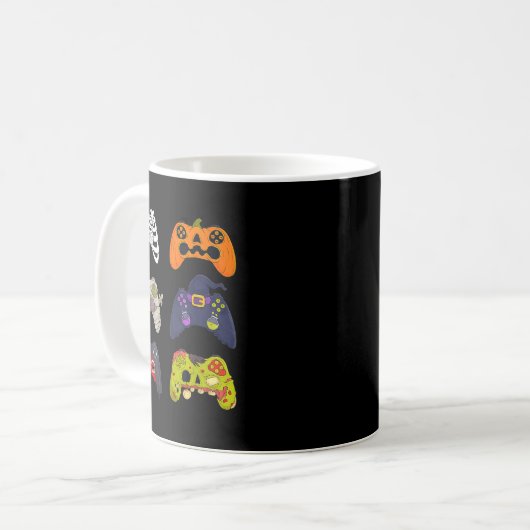 Halloween Skeleton Zombie Gaming Controllers Kaffeetasse (Vorderseite Links)
