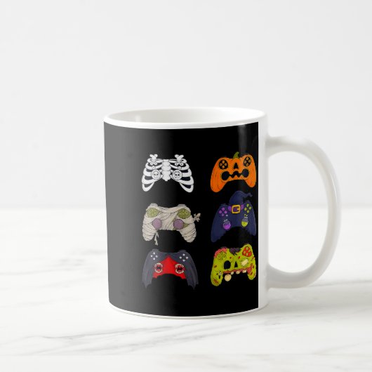 Halloween Skeleton Zombie Gaming Controllers Kaffeetasse (Rechts)