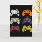 Halloween Skeleton Zombie Gaming Controllers Karte (Gelbe Blume)