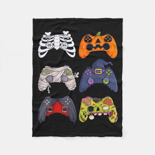 Halloween Skeleton Zombie Gaming Controllers Mummy Fleecedecke (Vorderseite)