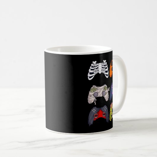 Halloween Skeleton Zombie Gaming Controllers Mummy Kaffeetasse (VorderseiteRechts)