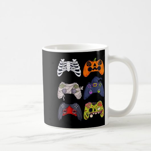 Halloween Skeleton Zombie Gaming Controllers Mummy Kaffeetasse (Rechts)