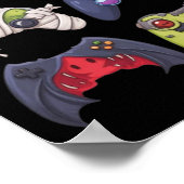 Halloween Skeleton Zombie Gaming Controllers Mummy Poster (Ecke)