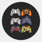 Halloween Skeleton Zombie Gaming Controllers Mummy Runder Aufkleber (Vorderseite)