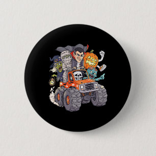 Halloween Skeleton Zombie Monster Truck Vampire Bo Button