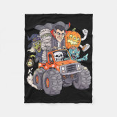 Halloween Skeleton Zombie Monster Truck Vampire Bo Fleecedecke (Vorderseite)