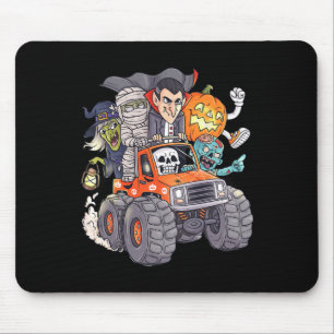 Halloween Skeleton Zombie Monster Truck Vampire Bo Mousepad