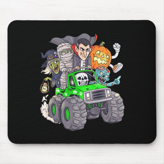 Halloween Skeleton Zombie Monster Truck Vampire Bo Mousepad (Vorne)