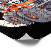Halloween Skeleton Zombie Monster Truck Vampire Bo Poster (Ecke)