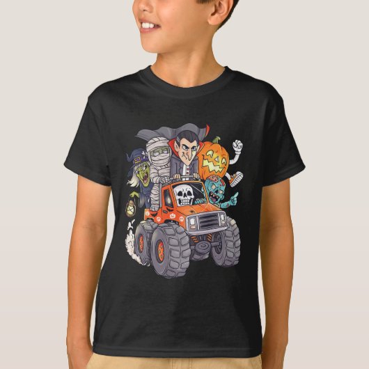 Halloween Skeleton Zombie Monster Truck Vampire Bo T-Shirt (Vorderseite)