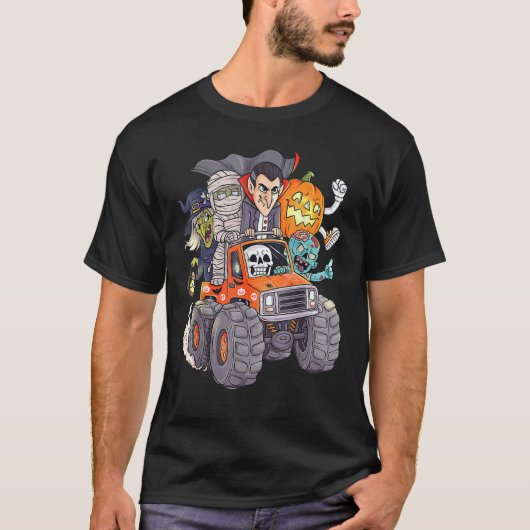 Halloween Skeleton Zombie Monster Truck Vampire Bo T-Shirt (Vorderseite)