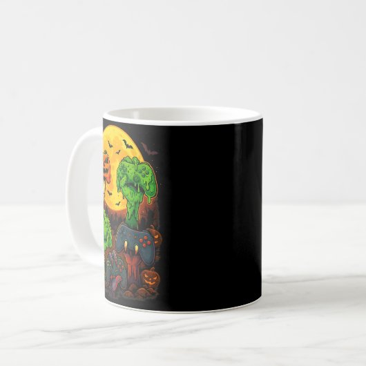Halloween Skeleton Zombie Mummy Gaming Controller Kaffeetasse (Vorderseite Links)