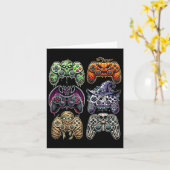 Halloween Skeleton Zombie Mummy Gaming Controller Karte (Gelbe Blume)