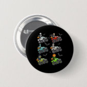 Halloween Skeleton Zombie Riding Monster Truck Vam Button (Vorne & Hinten)
