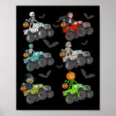 Halloween Skeleton Zombie Riding Monster Truck Vam Poster (Vorne)