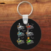 Halloween Skeleton Zombie Riding Monster Truck Vam Schlüsselanhänger (Vorderseite)