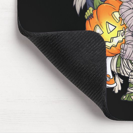Halloween Skeleton Zombie Riding Mummy T Rex Funny Mousepad (Ecke)