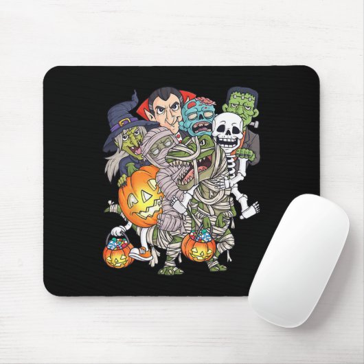 Halloween Skeleton Zombie Riding Mummy T Rex Funny Mousepad (Mit Mouse)
