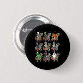 Halloween Skeleton Zombie Riding Mummy T Rex Vampi Button (Vorne & Hinten)