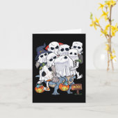 Halloween Skeleton Zombie Riding T Rex Funny Pumpk Karte (Gelbe Blume)